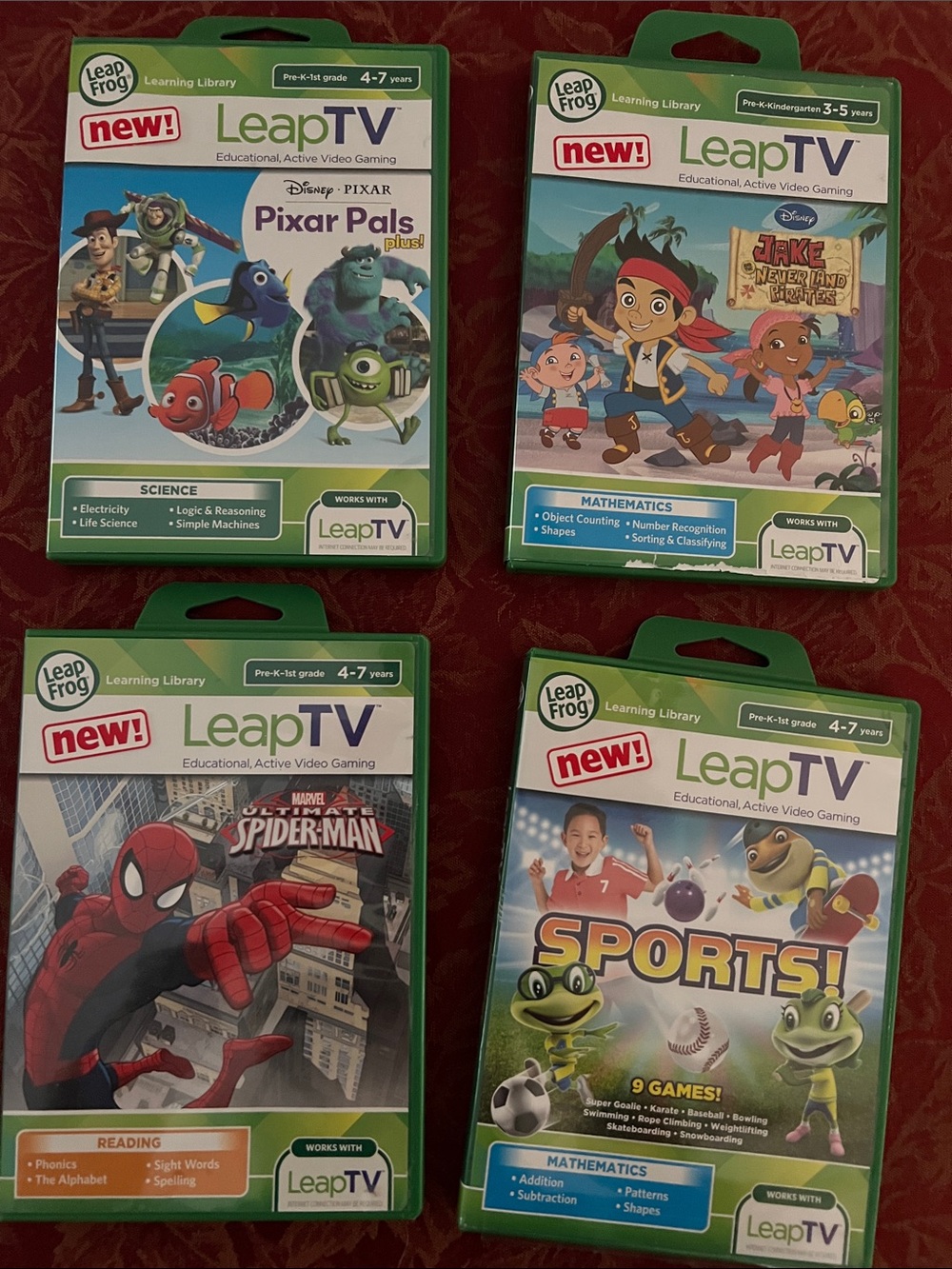 LeapFrog LeapTV Educational Video Games - Green Cases (4-Pack)